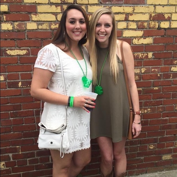 Olive Green High Neck Mini Dress - Picture 5 of 5